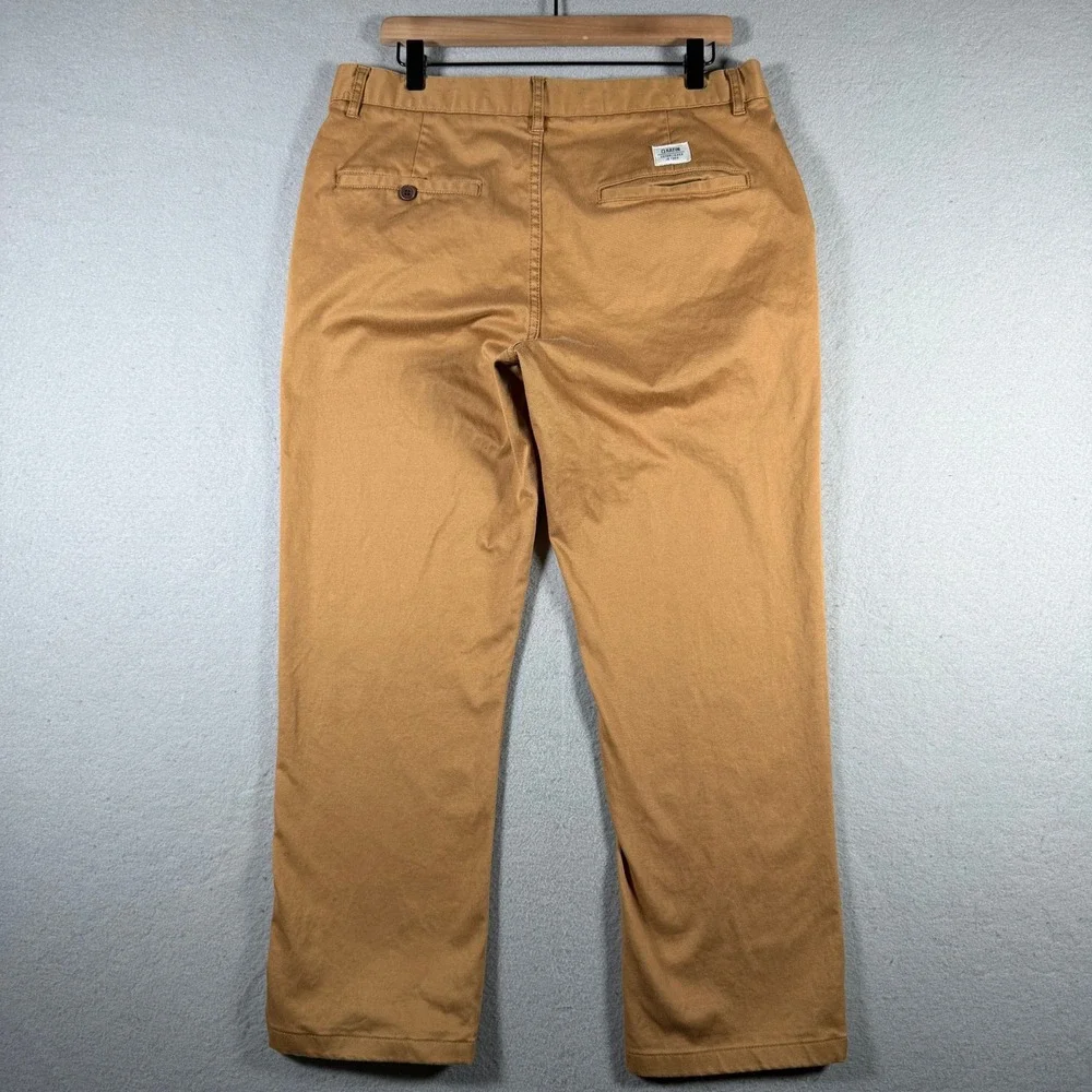 Katin Mens Tobacco Brown Chino Pants Straight Leg Cotton Stretch Size 33